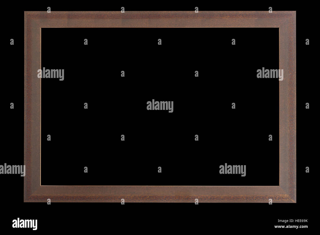Old brown wood frame isolated on white background Stock Photo - Alamy
