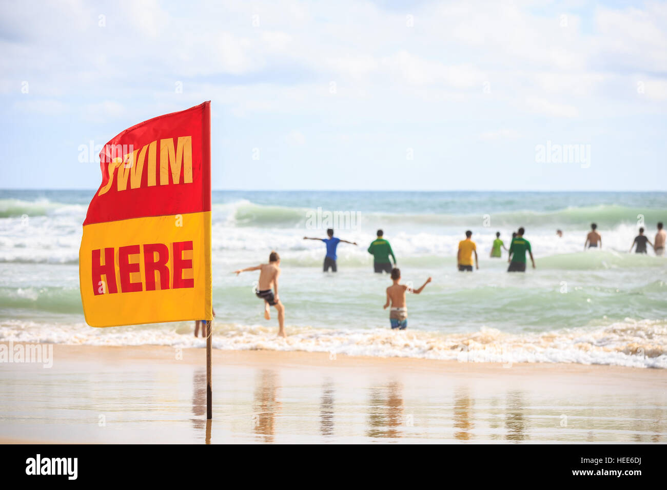 High surf warning sign hi-res stock photography and images - Alamy