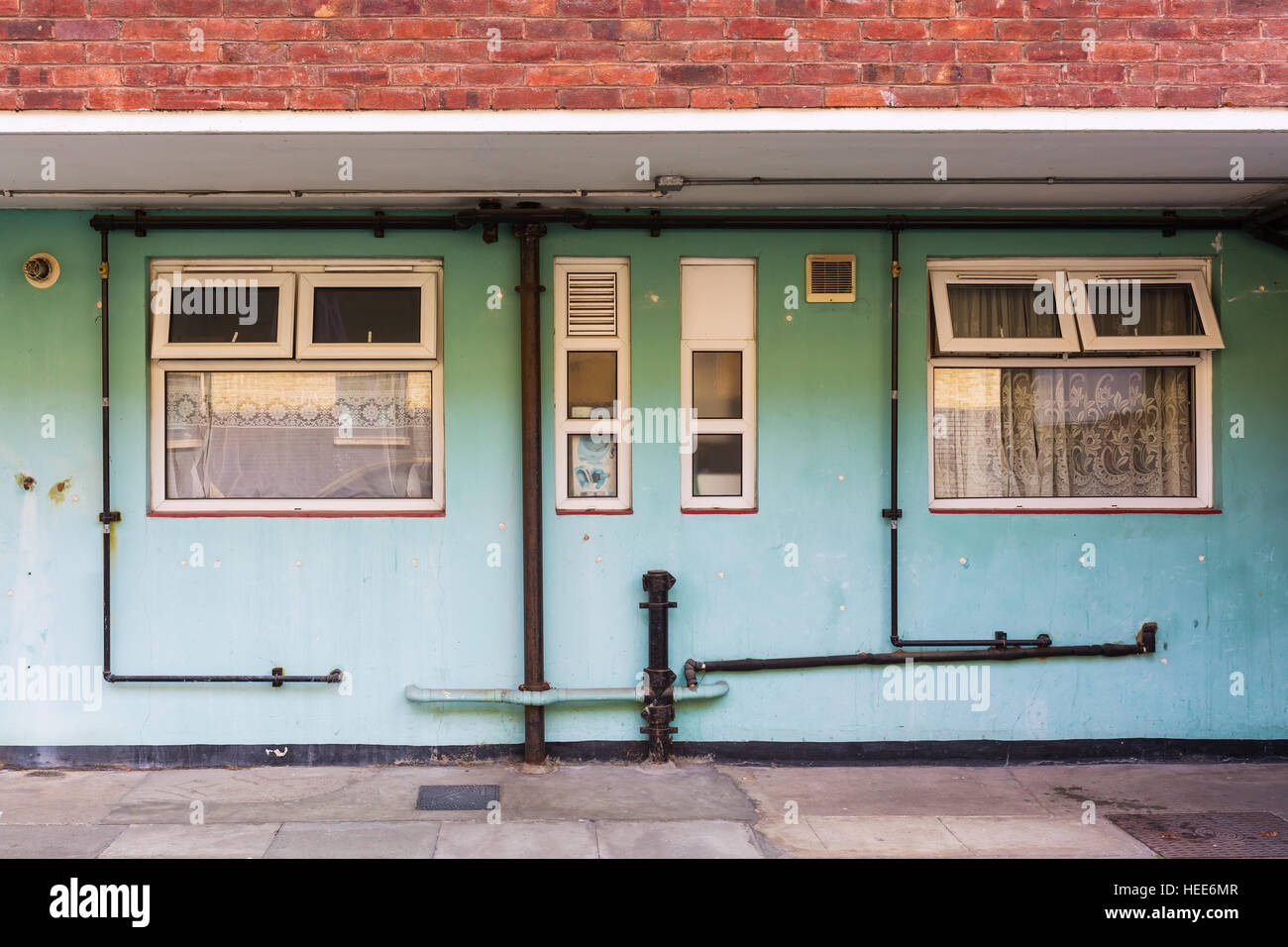 detail of a building of an old subsidized housing project in Southwark