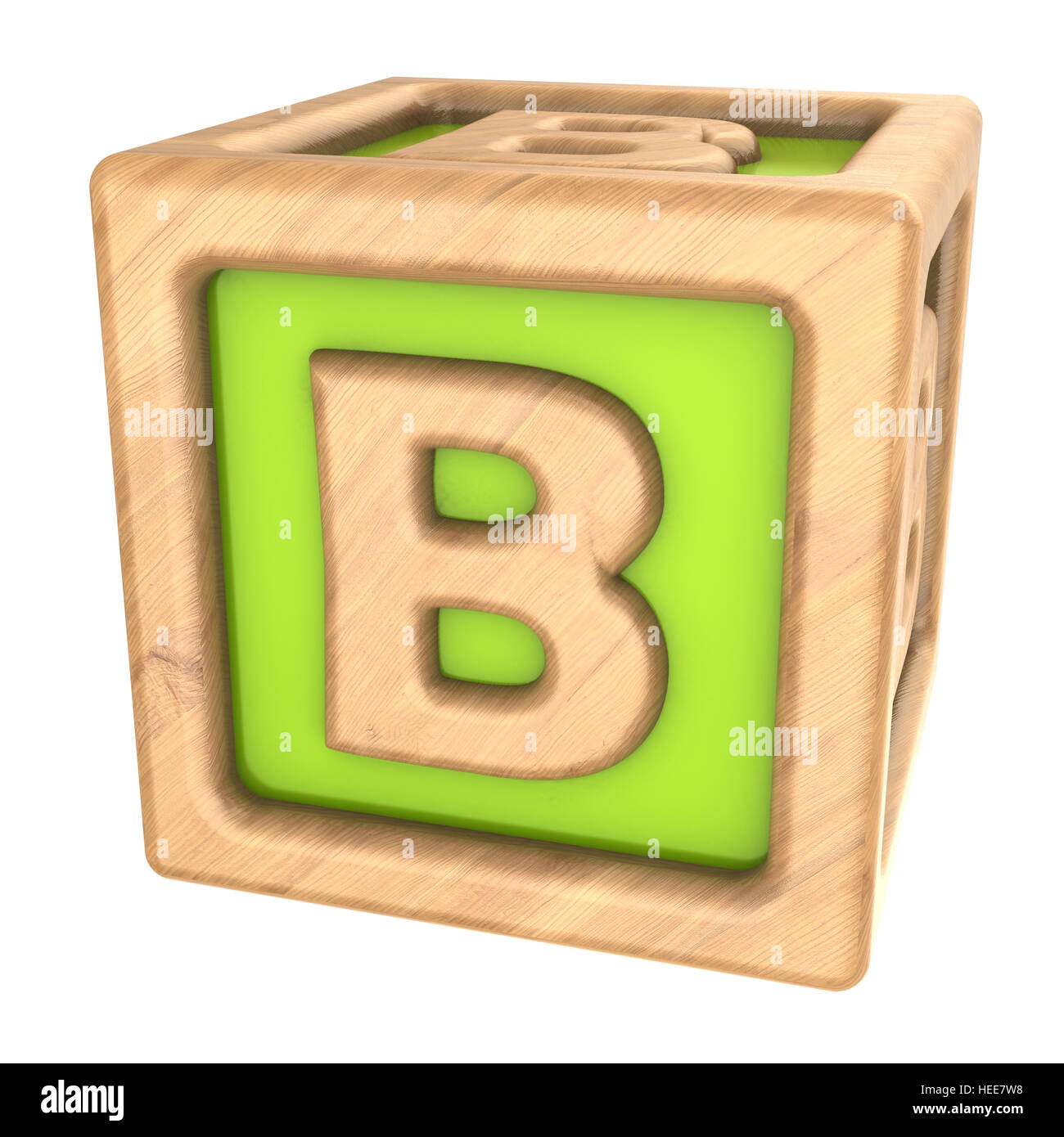 3d illustration of toy cube with sign 'b' on it Stock Photo - Alamy