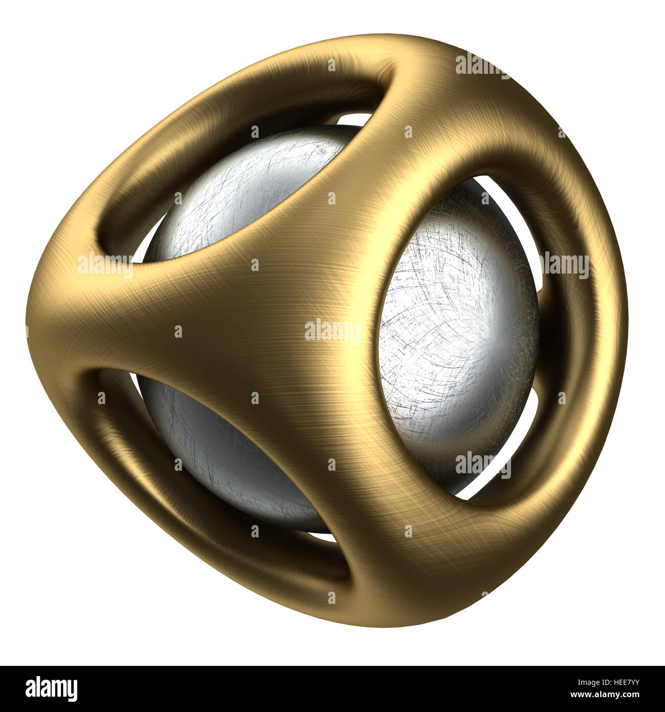 abstract 3d illustration of metal structure over white background Stock ...