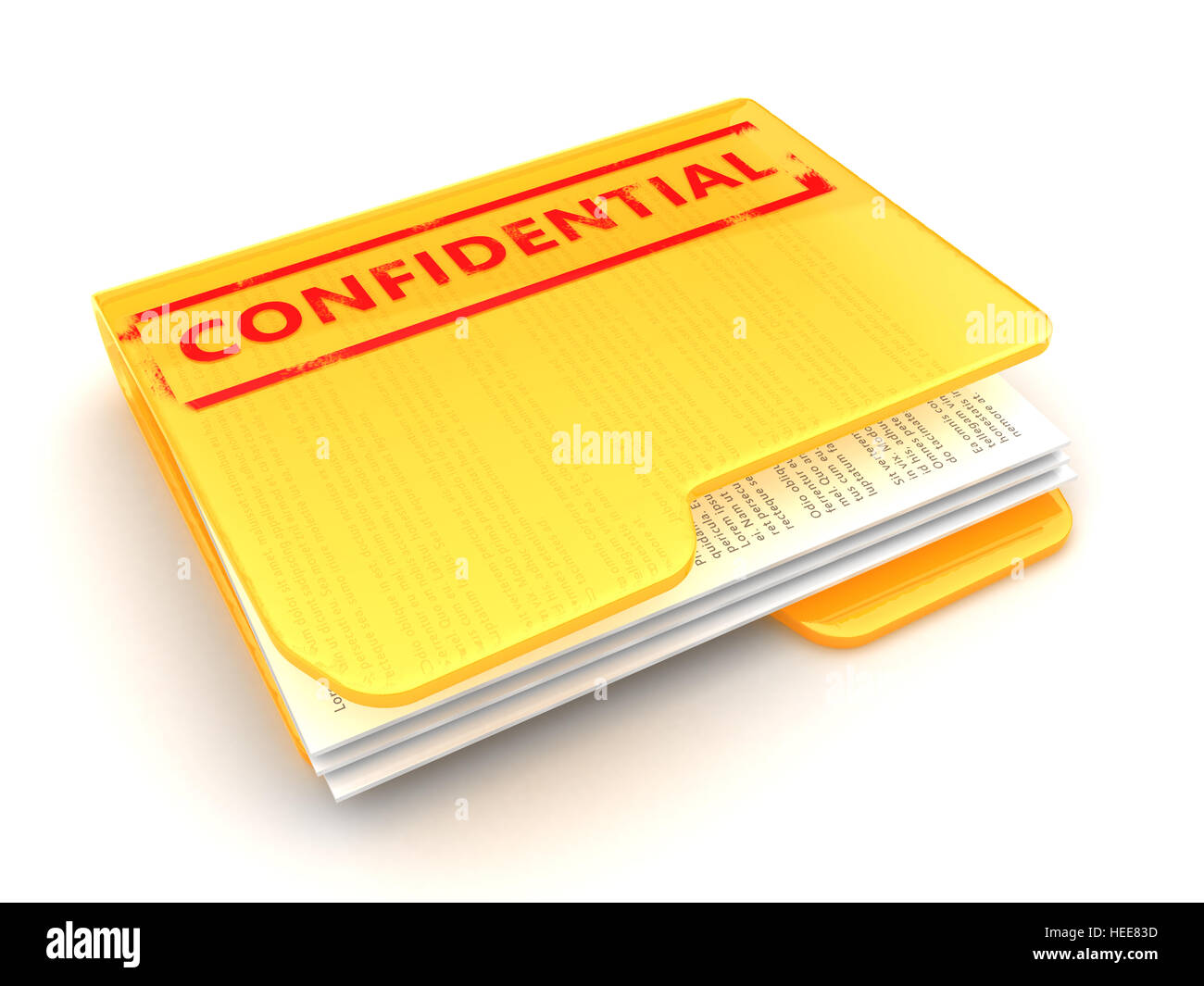 3d illustration of folder with confidential sign on it Stock Photo - Alamy