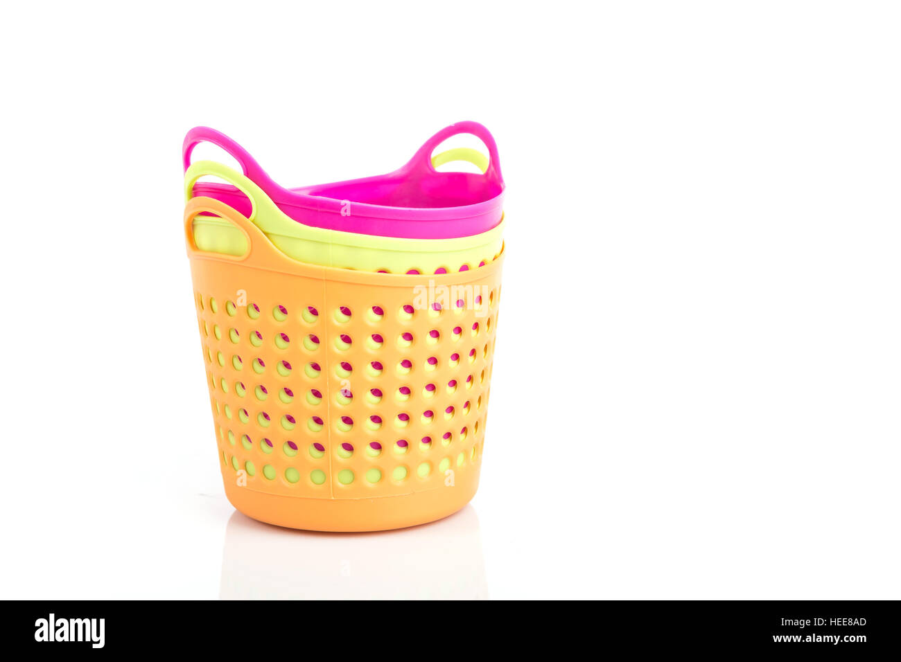 Small plastic basket isolated on white background Stock Photo Alamy