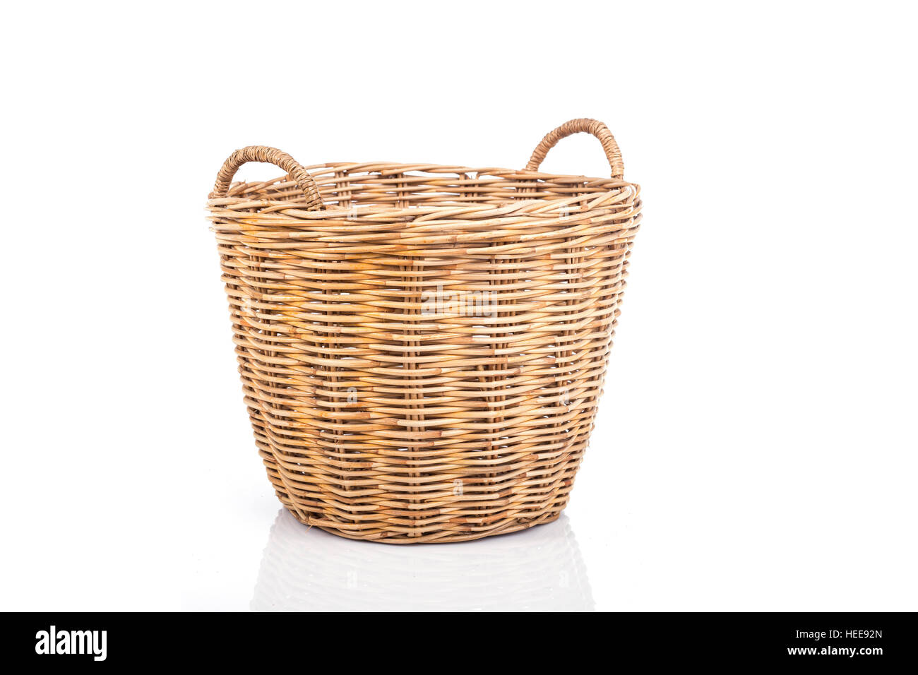 Close up handmade rattan basket isolated on white background Stock ...