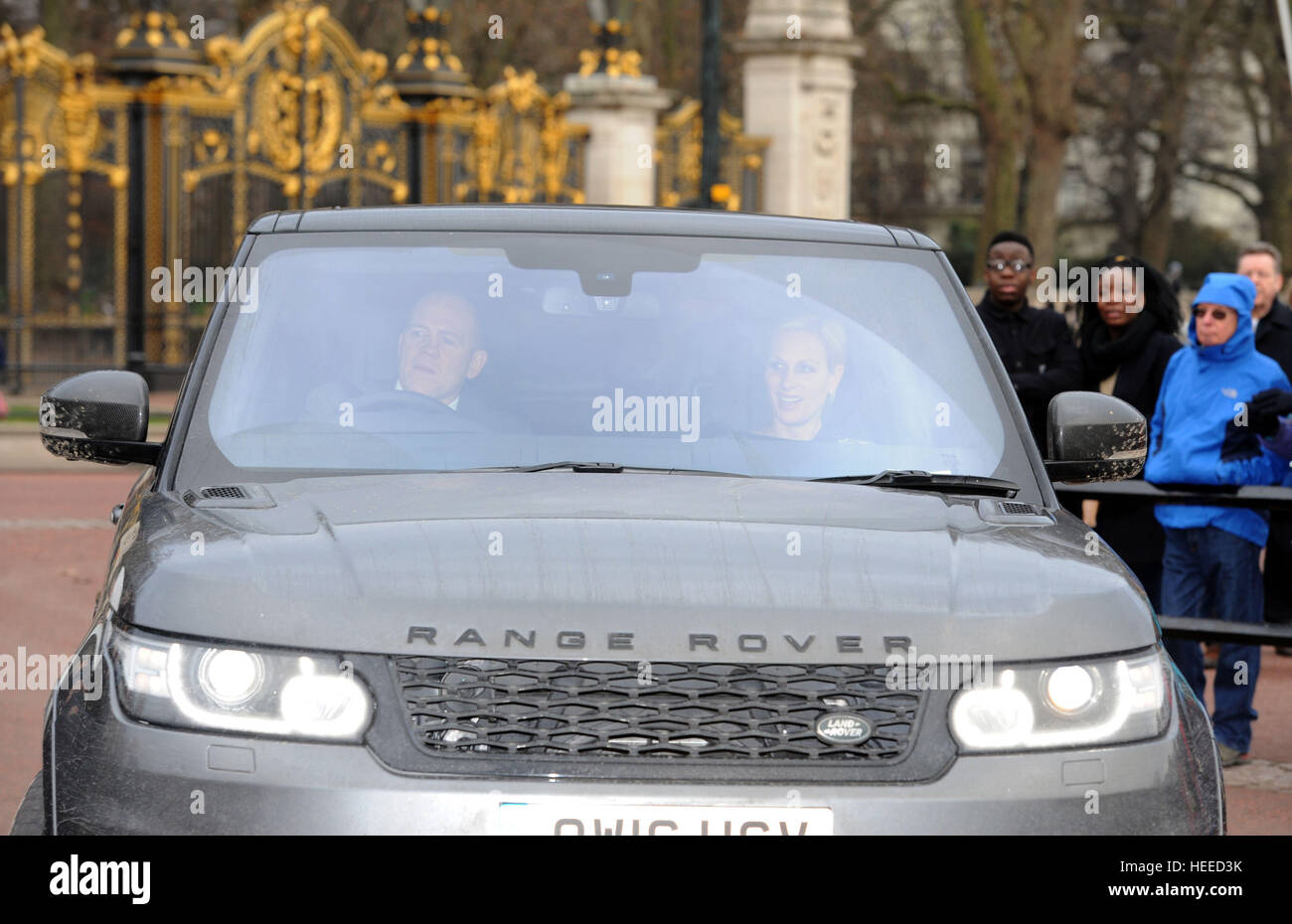 Zara and Mike Tindall arriving for the Queen's Christmas lunch at
