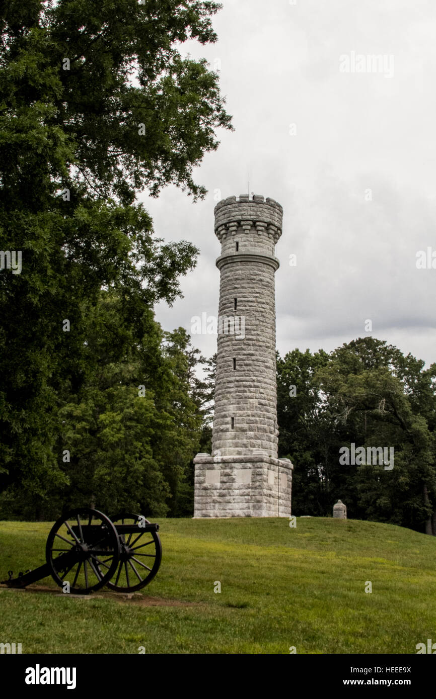 Wilder Brigade Monument at Chickamauga & Chattanooga National Military Park and site of a decisive Civil War battle Stock Photo