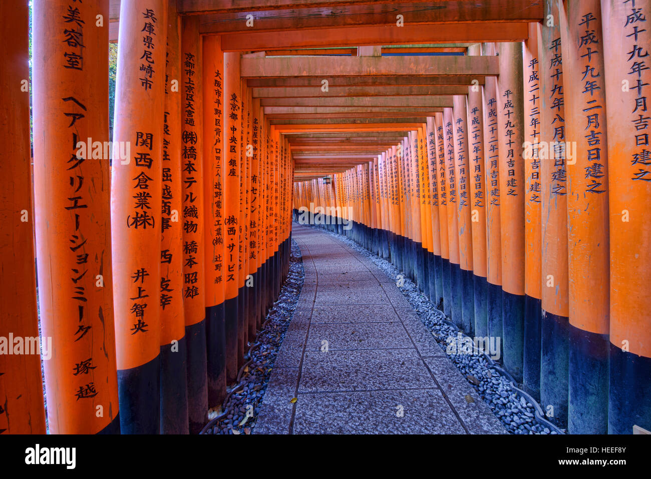 Endless Torii Shrine Gates At Fushimi Inari Shrine Kyoto Japan Stock Photo Alamy