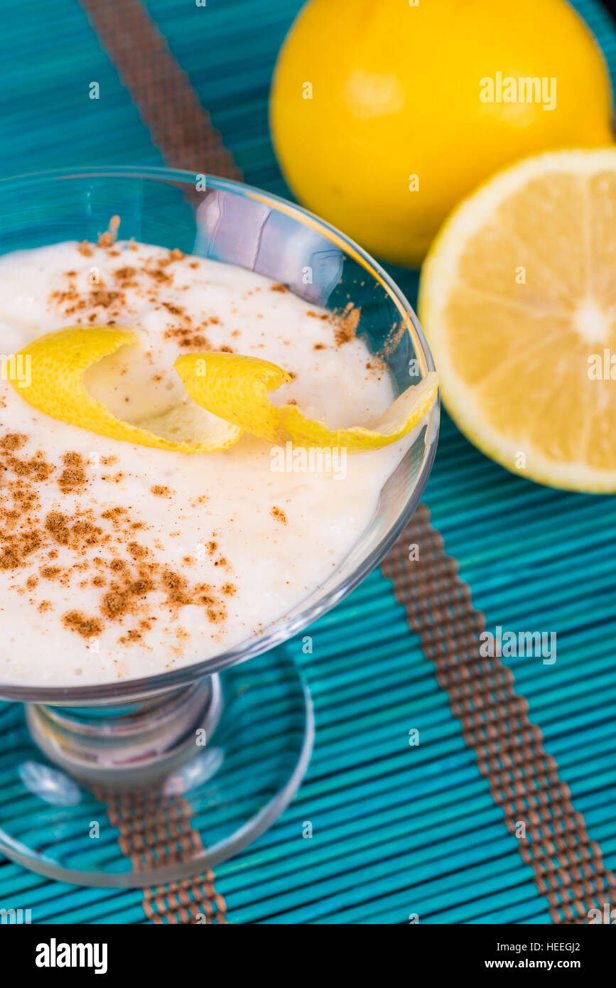 Traditional arroz con leche, rice pudding, a traditional Spanish dessert Stock Photo Alamy
