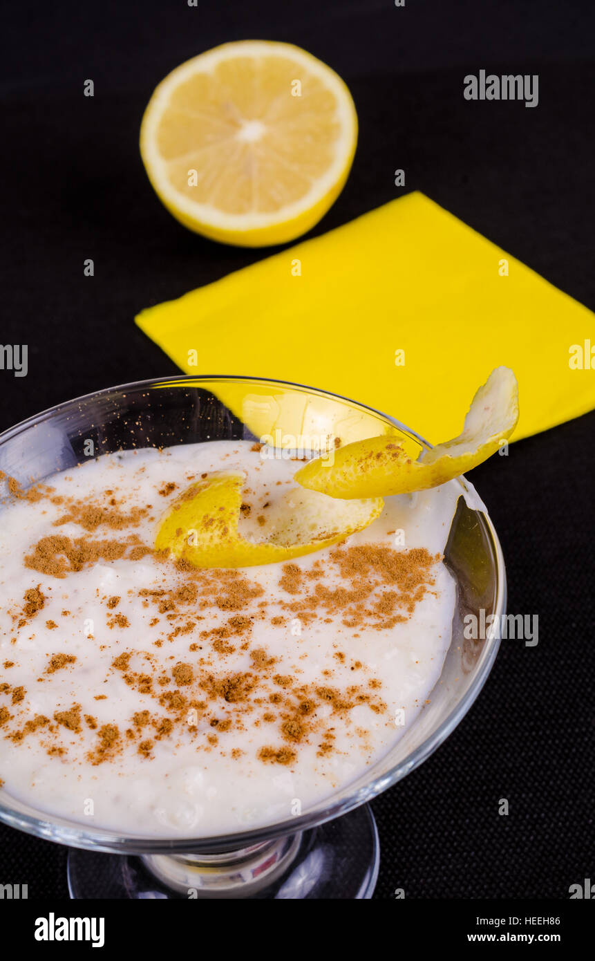 Traditional arroz con leche, rice pudding, a traditional Spanish dessert Stock Photo Alamy