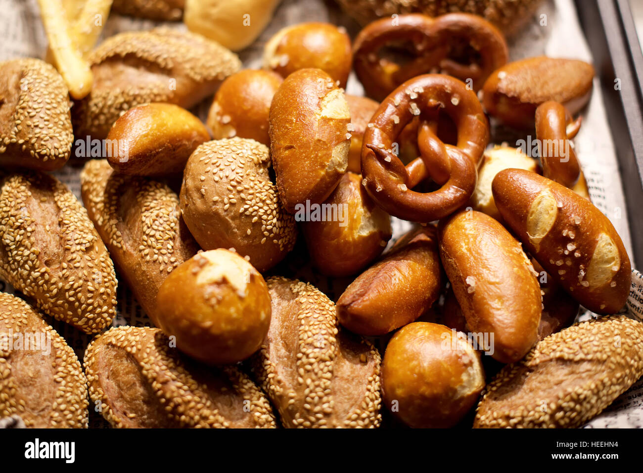Assorted pastries buffet in restaurant Stock Photo