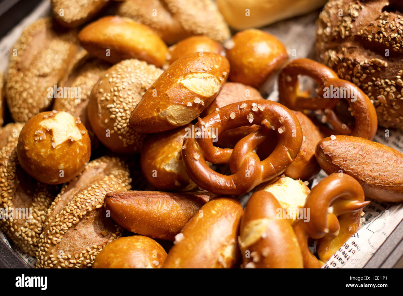 Assorted pastries buffet in restaurant Stock Photo