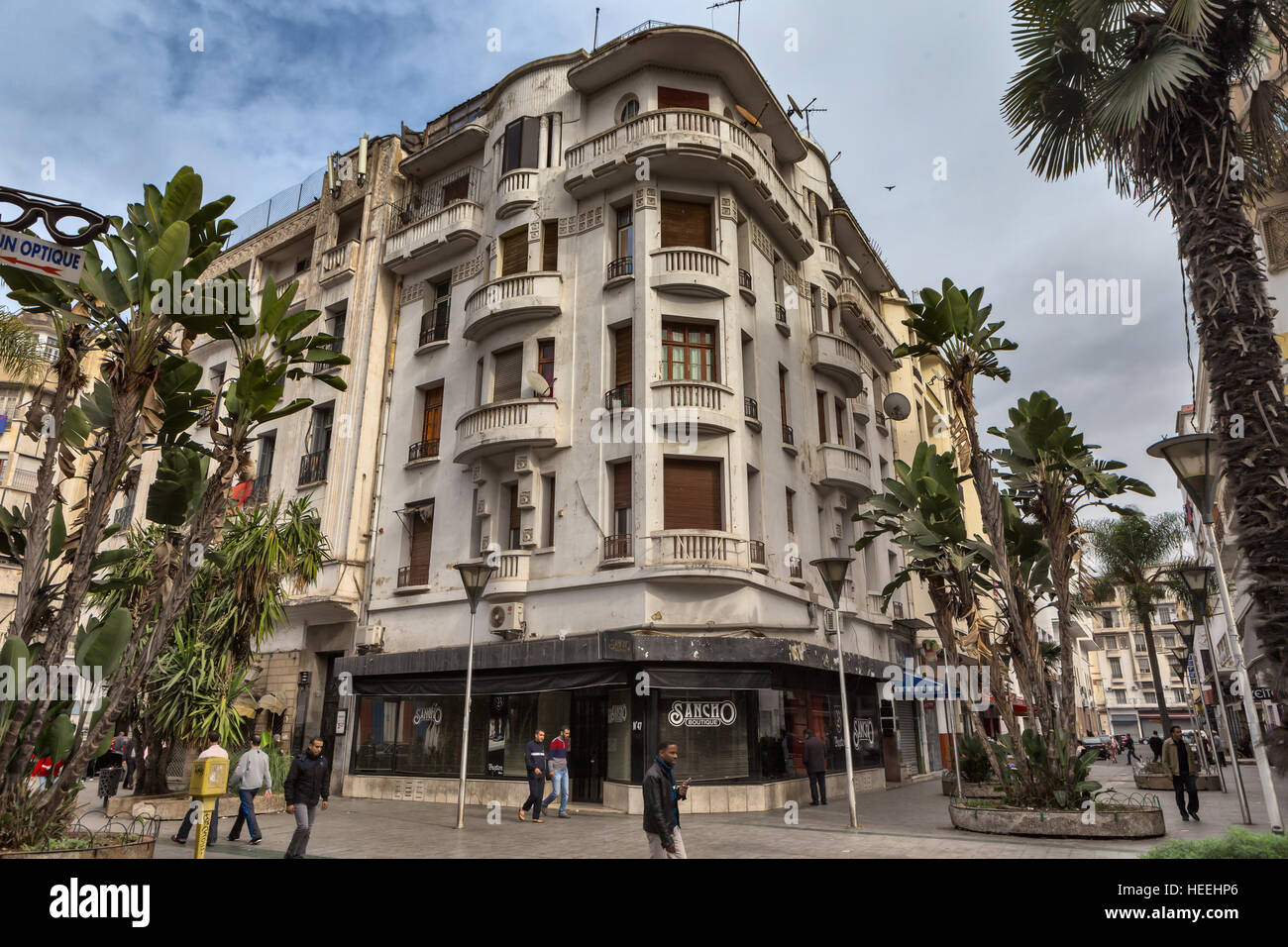 French colonial architecture, Casablanca, Morocco Stock Photo Alamy