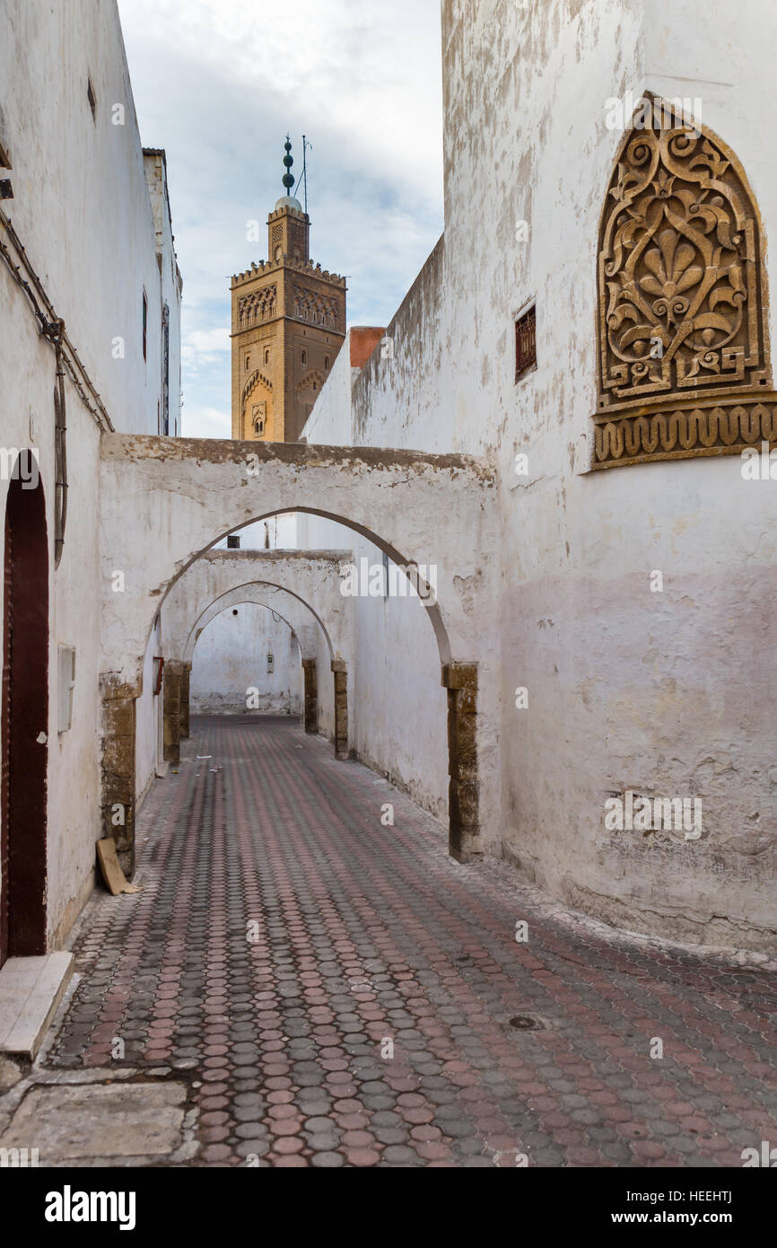 Houbous neighbourhood, New Medina (1918-1955), Casablanca, Morocco Stock Photo