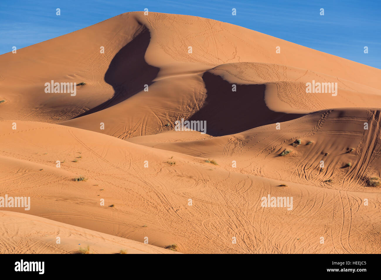 Sand dunes, Erg Chebbi, Sahara desert, Merzouga, Morocco Stock Photo