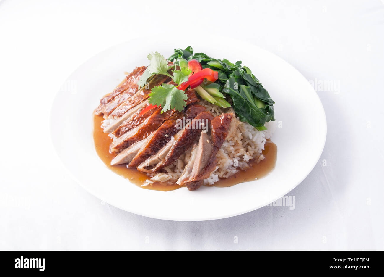 Roast duck with rice Stock Photo - Alamy