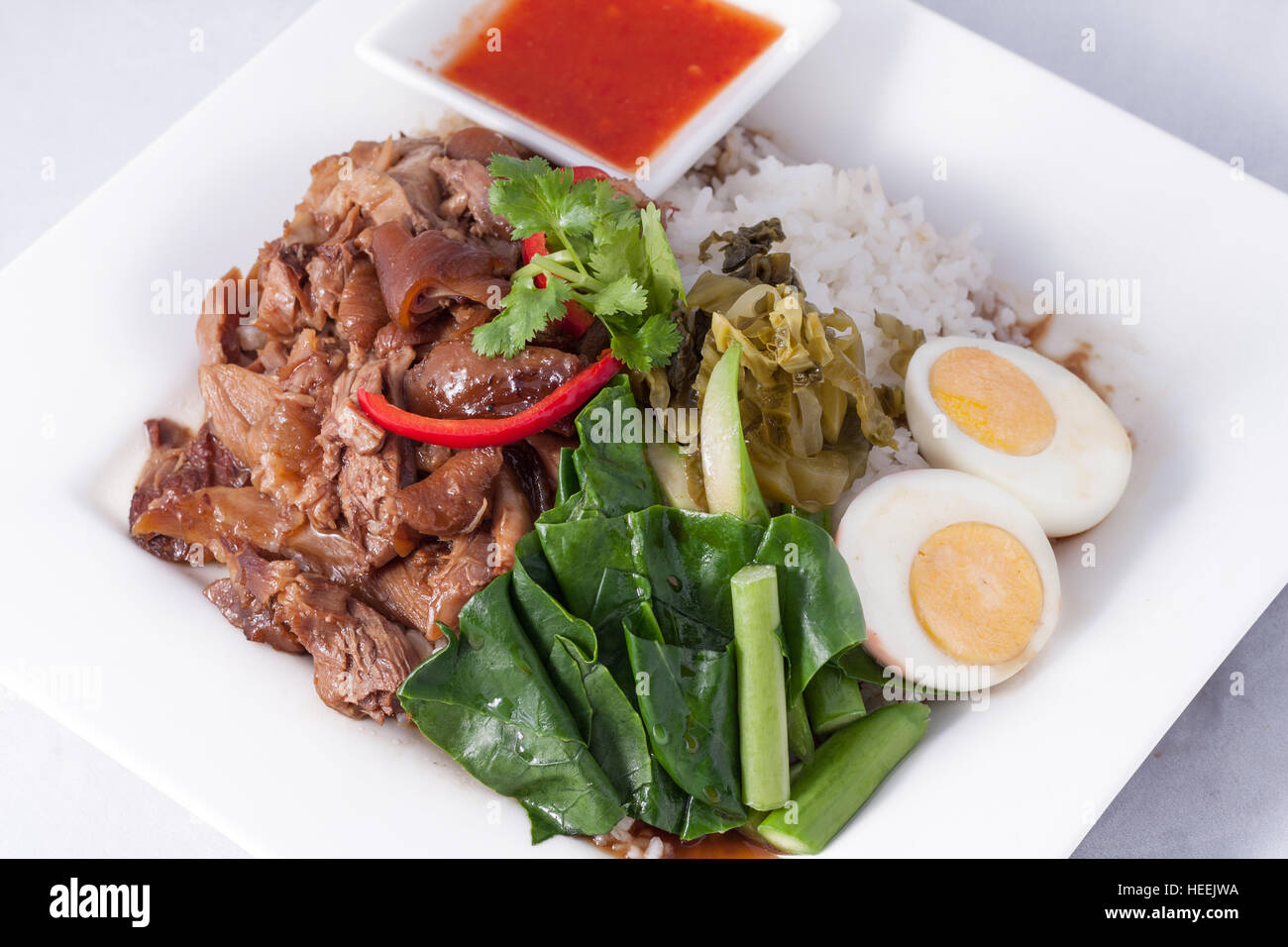 Stew Pork Rice Stew pork leg with rice Stock Photo - Alamy