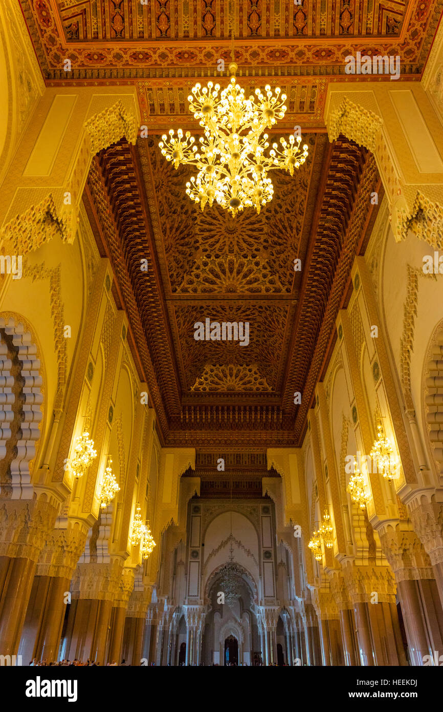 Hassan II mosque interior, Casablanca, Morocco Stock Photo