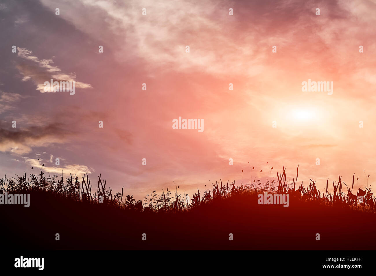 Cloudy sky and sunset Stock Photo - Alamy