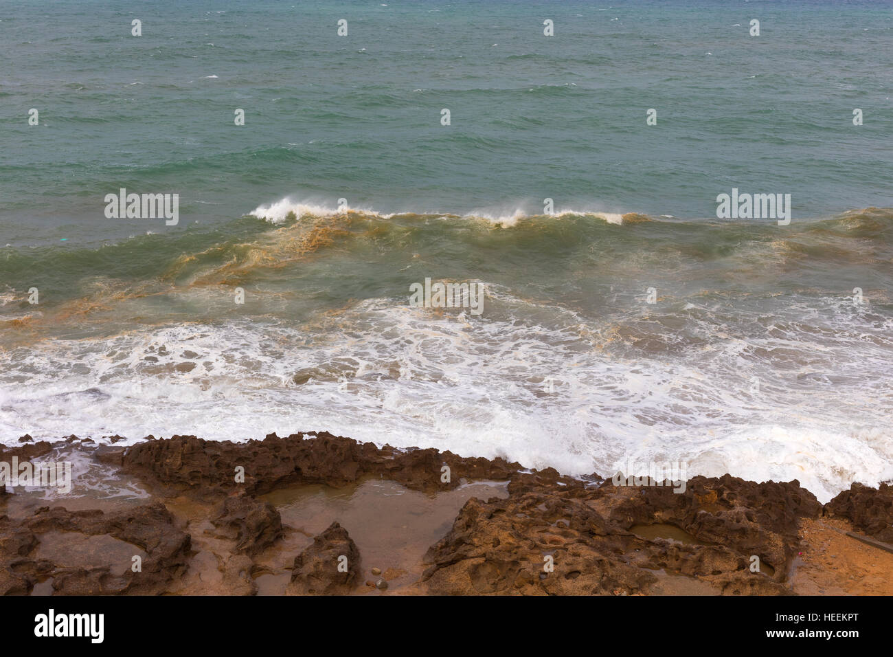 Atlantic ocean shore, Cape Spartel near Tangier, Morocco Stock Photo
