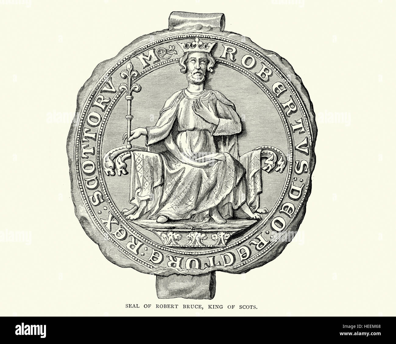 Seal of King Robert Bruce of Scotland Stock Photo