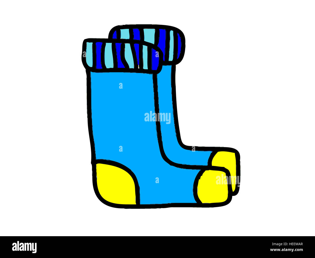 Illustration of two blue socks on white background Stock Photo Alamy