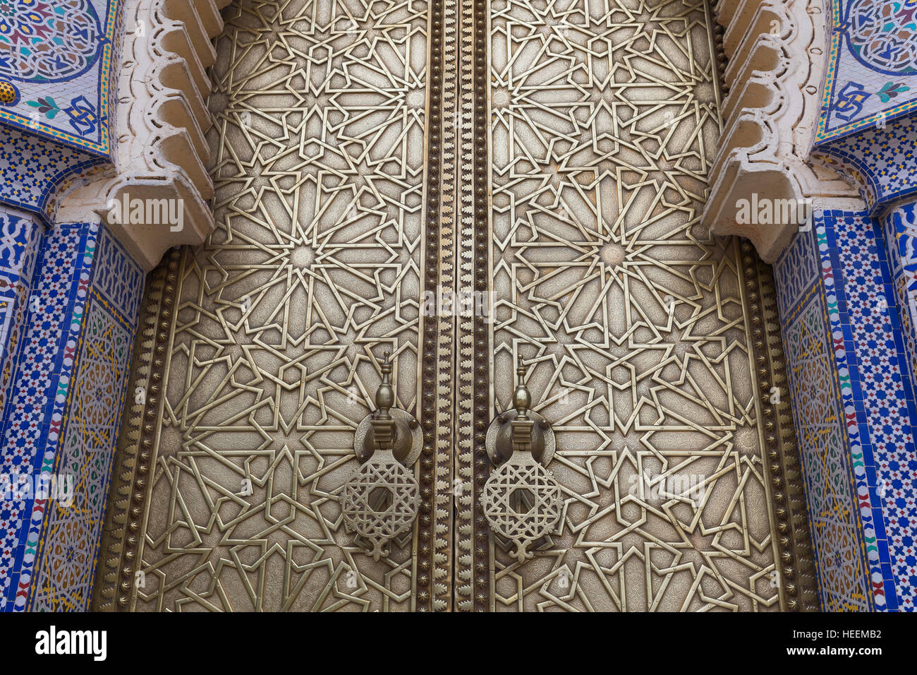 Dar el Makhzen, Royal palace gates, Fes, Morocco Stock Photo - Alamy
