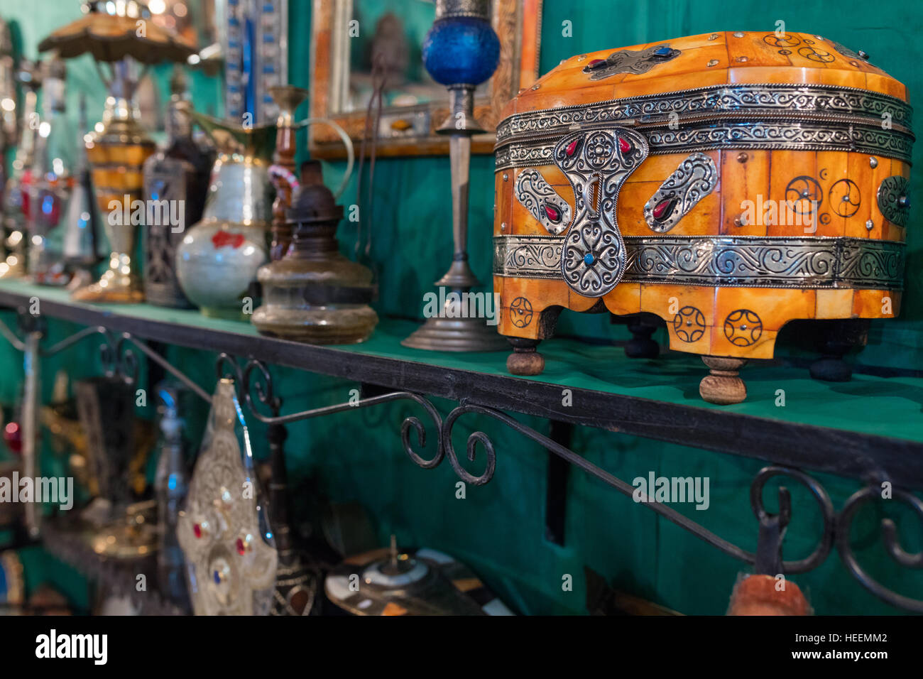 Metal works shop, Fes, Morocco Stock Photo
