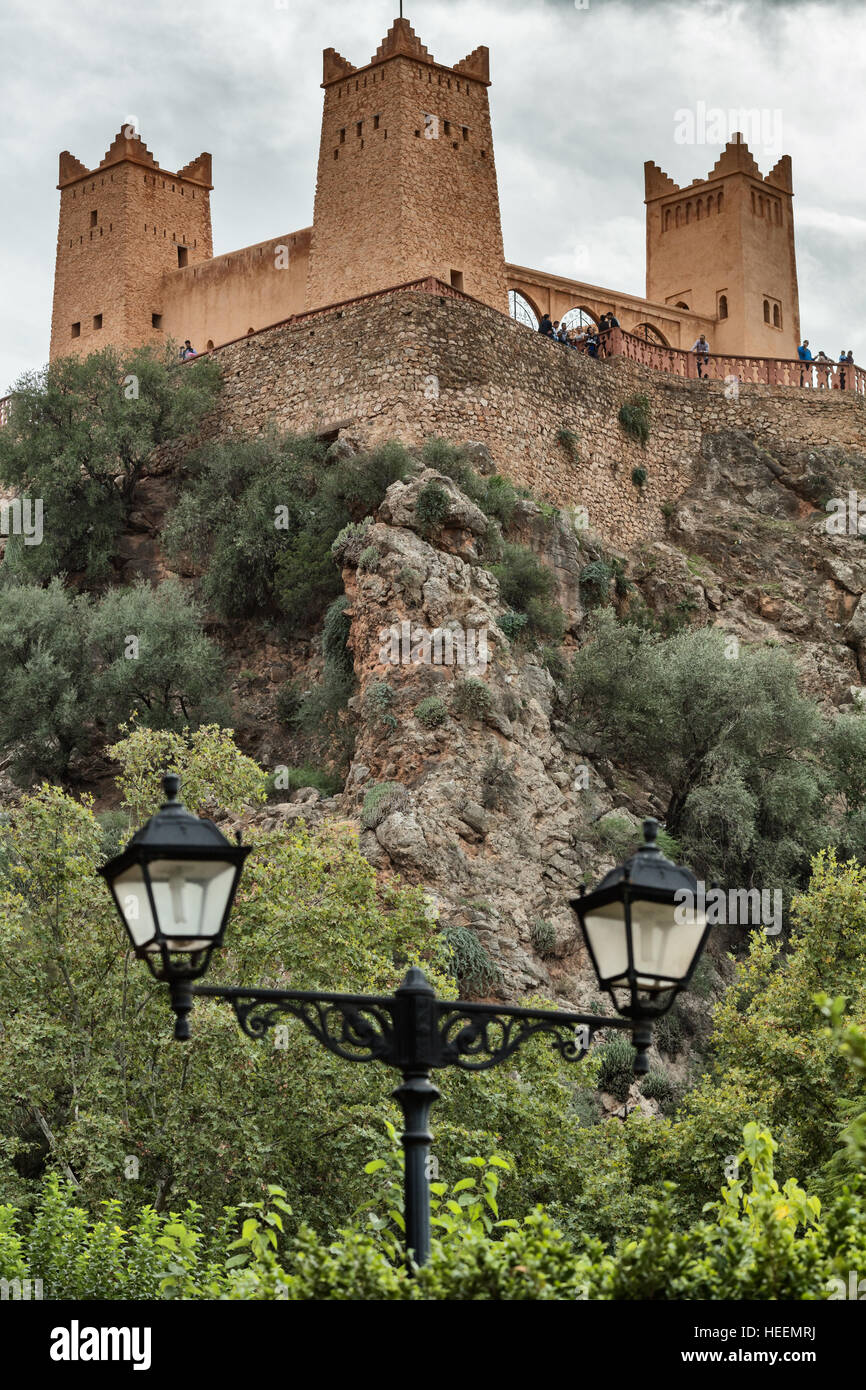 View from the garden of Ain Asserdoun to the Kasbah Ras el-Ain, Beni Mellal, Kasbah Ain Asserdoun, Morocco Stock Photo