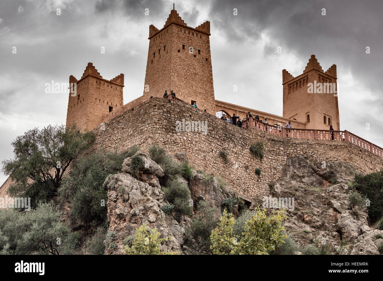 View from the garden of Ain Asserdoun to the Kasbah Ras el-Ain, Beni Mellal, Kasbah Ain Asserdoun, Morocco Stock Photo