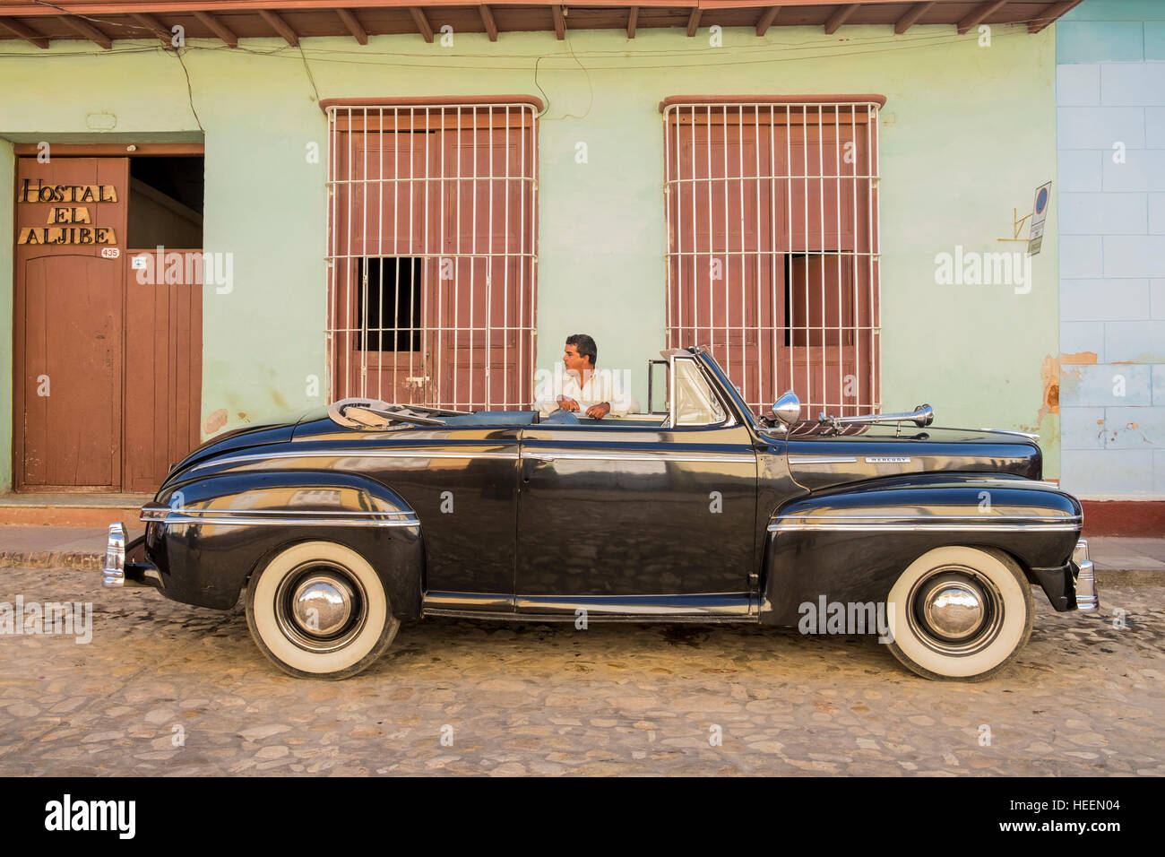 Mercury eight, classic old american car, taxi, Trinidad, Cuba Stock Photo