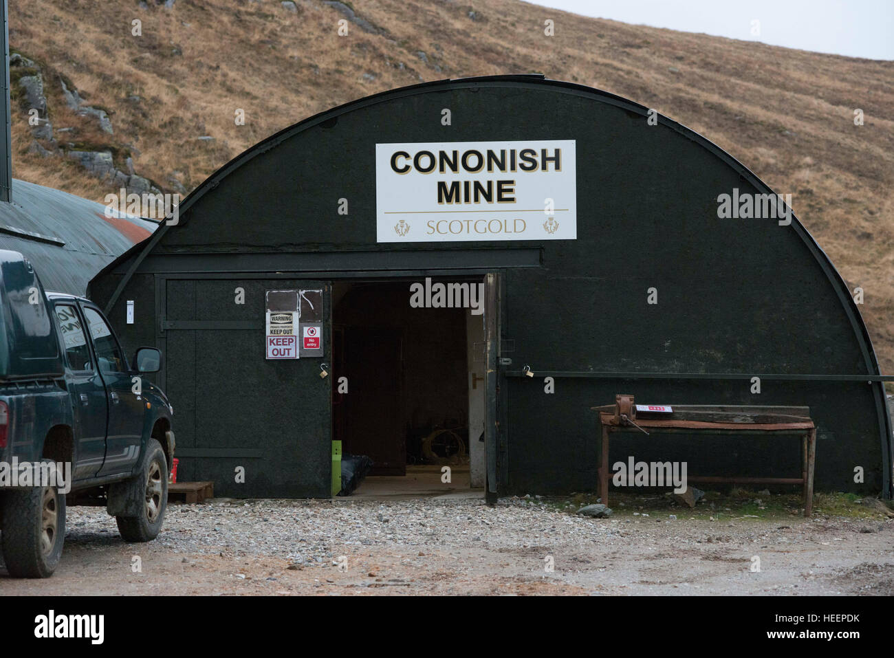 The Scotgold Resources mine at Cononish near Tyndrum Scotland which produced its first gold in 2016. Stock Photo
