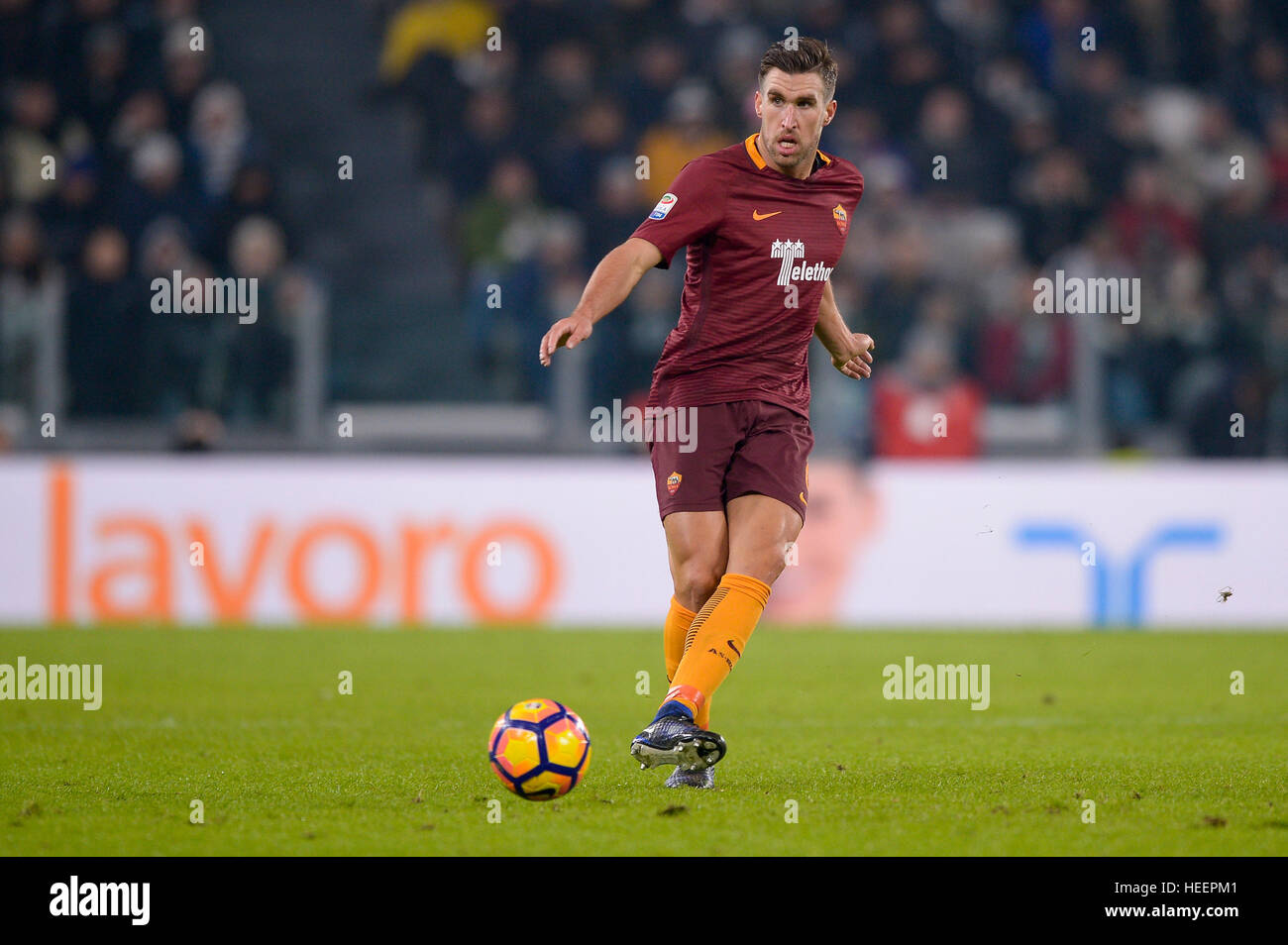 Turin, Italy. 2016, 17 december: Kevin Strootman of AS Roma in action during the Serie A football match between Juventus FC and AS Roma. Stock Photo