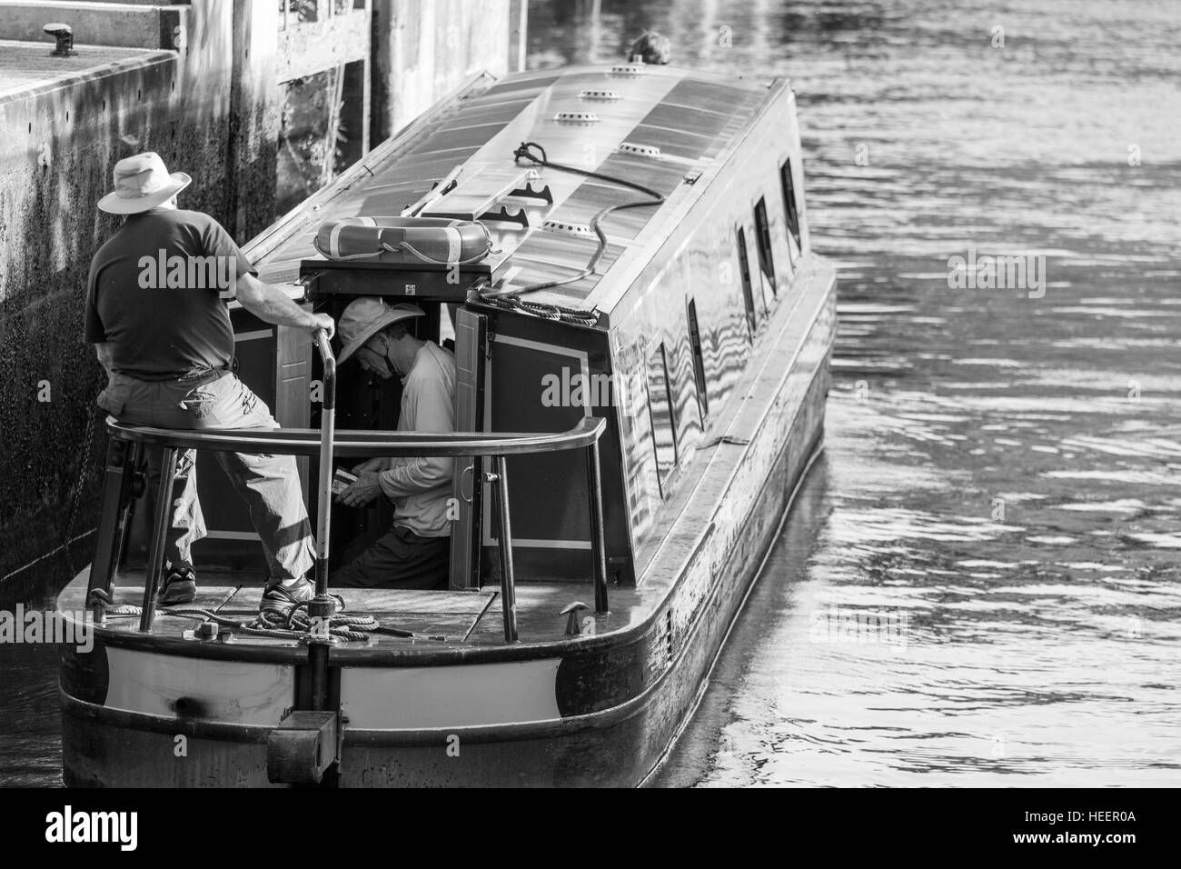 Canal Boat Stock Photo