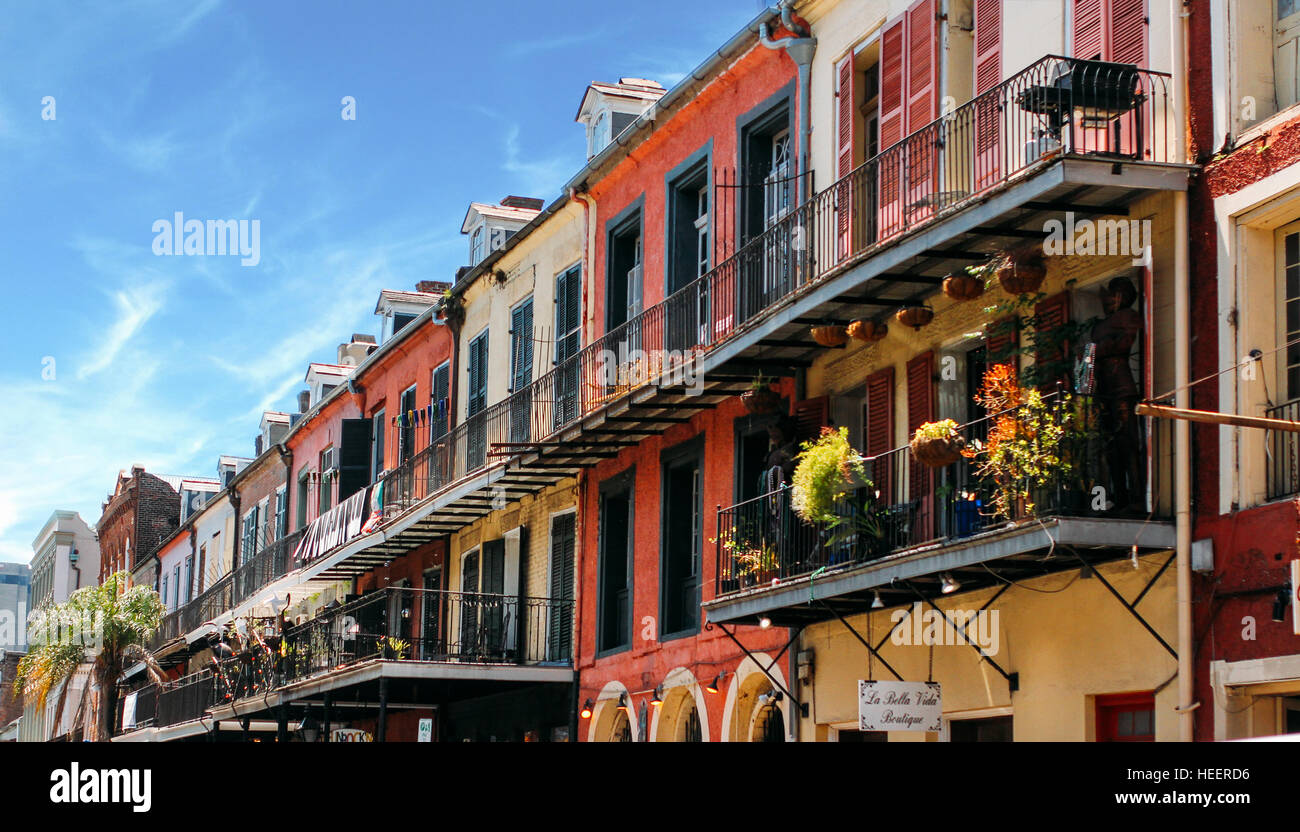 Downtown New Orleans during the French Quarter Festival Stock Photo