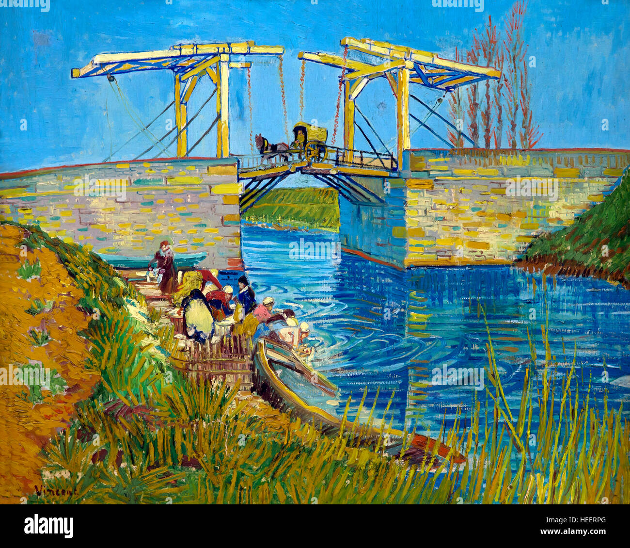Bridge at Arles, Pont de Langlois, by Vincent van Gogh, 1888, Kroller