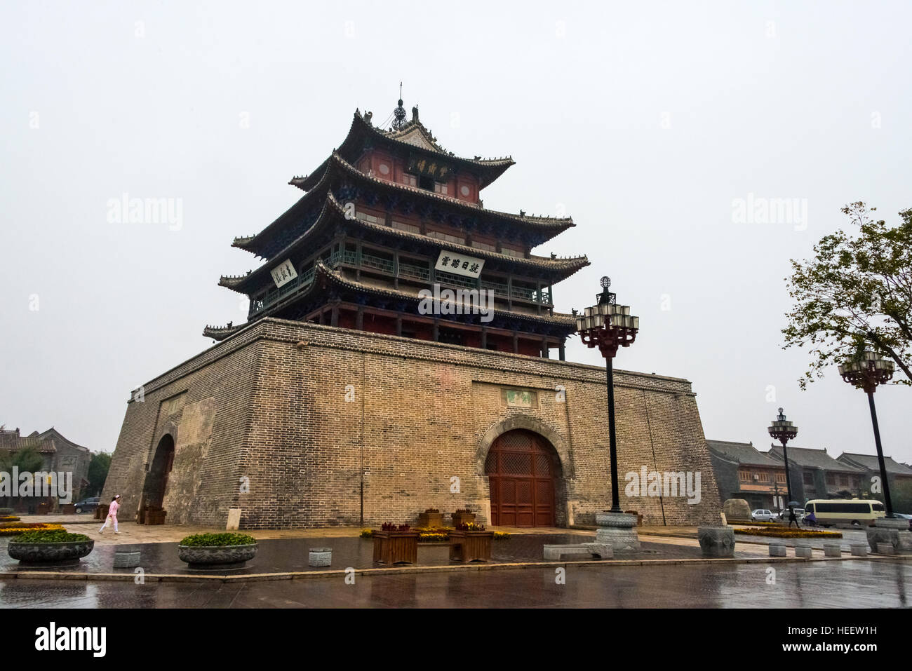 Ancient Guangyuelou Tower, Liaocheng, Shandong Province, China Stock Photo