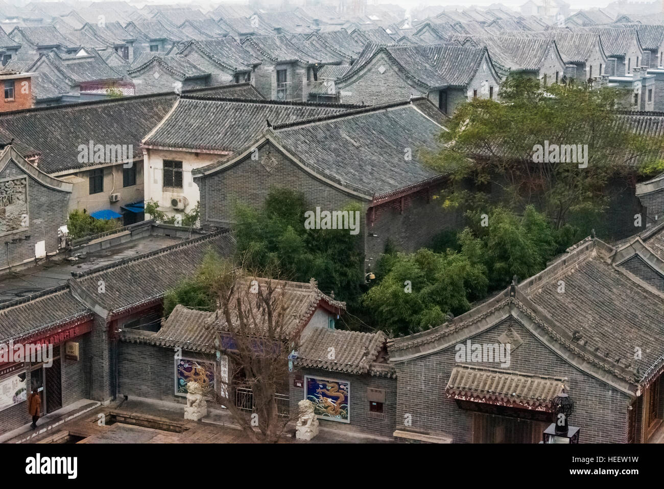 Traditional houses, Liaocheng, Shandong Province, China Stock Photo