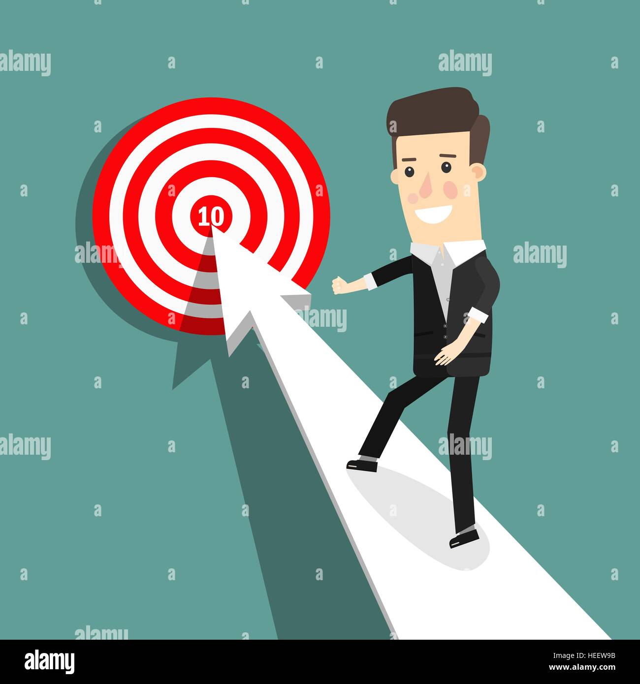 Business decision concept illustration. Businessman standing in front ...