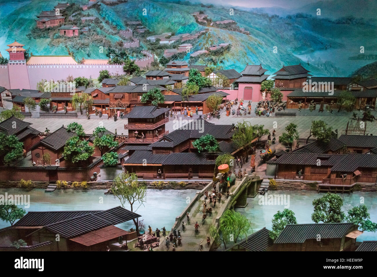 3D model showing old days Hangzhou, Hangzhou, Zhejiang Province, China Stock Photo