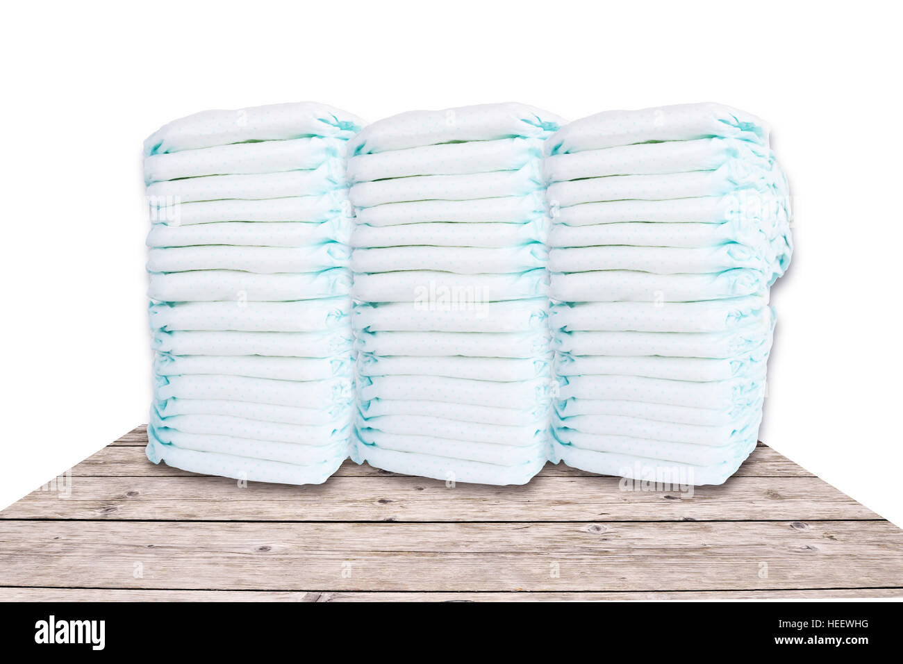 Stack of diapers isolated on white background Stock Photo Alamy
