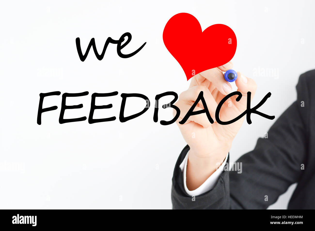We love feedback concept Stock Photo