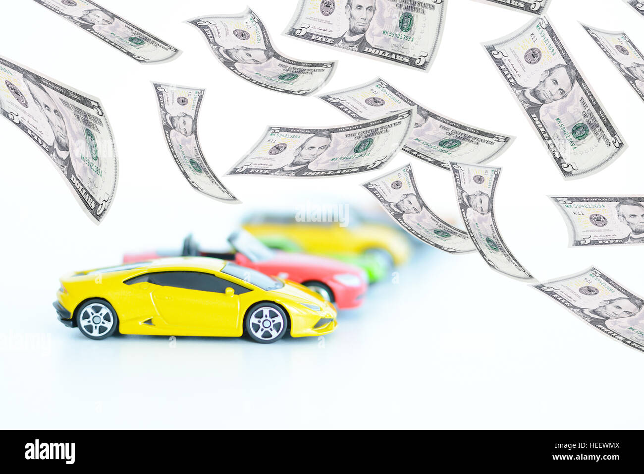 Evolution of the prices in automotive industry Stock Photo