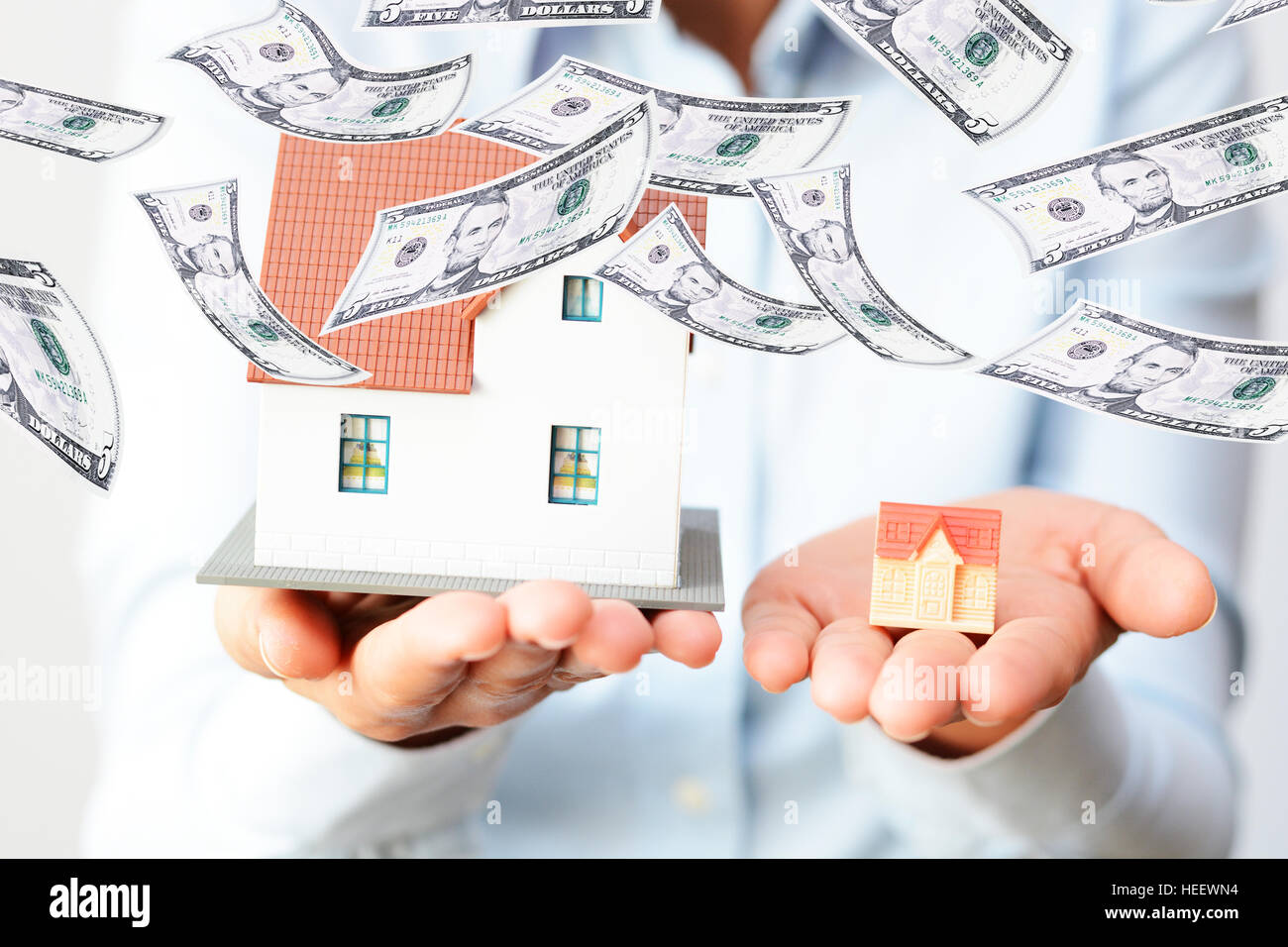 Buying a small or a big house considering the prices  difference Stock Photo