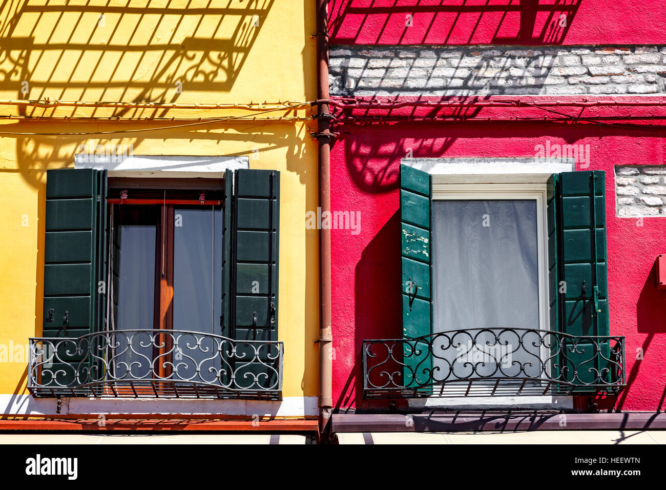 Burano island is famous for the art of lace making and its bright