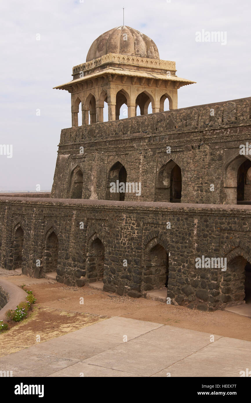 Historic Rani Rupmati's Pavilion inside the hilltop fort of Mandu in Madyha Pradesh, India. Stock Photo