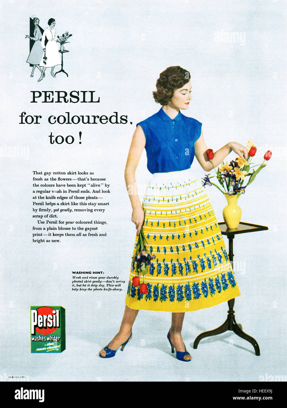 1957 British advertisement for Persil Washing Powder Stock Photo