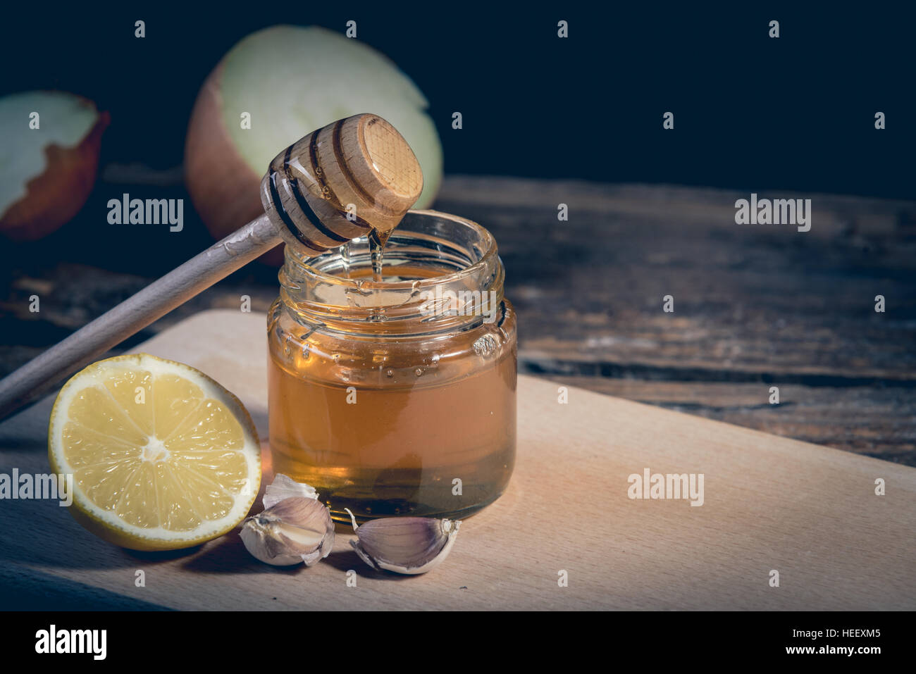 Garlic honey natural cure medicines hires stock photography and images