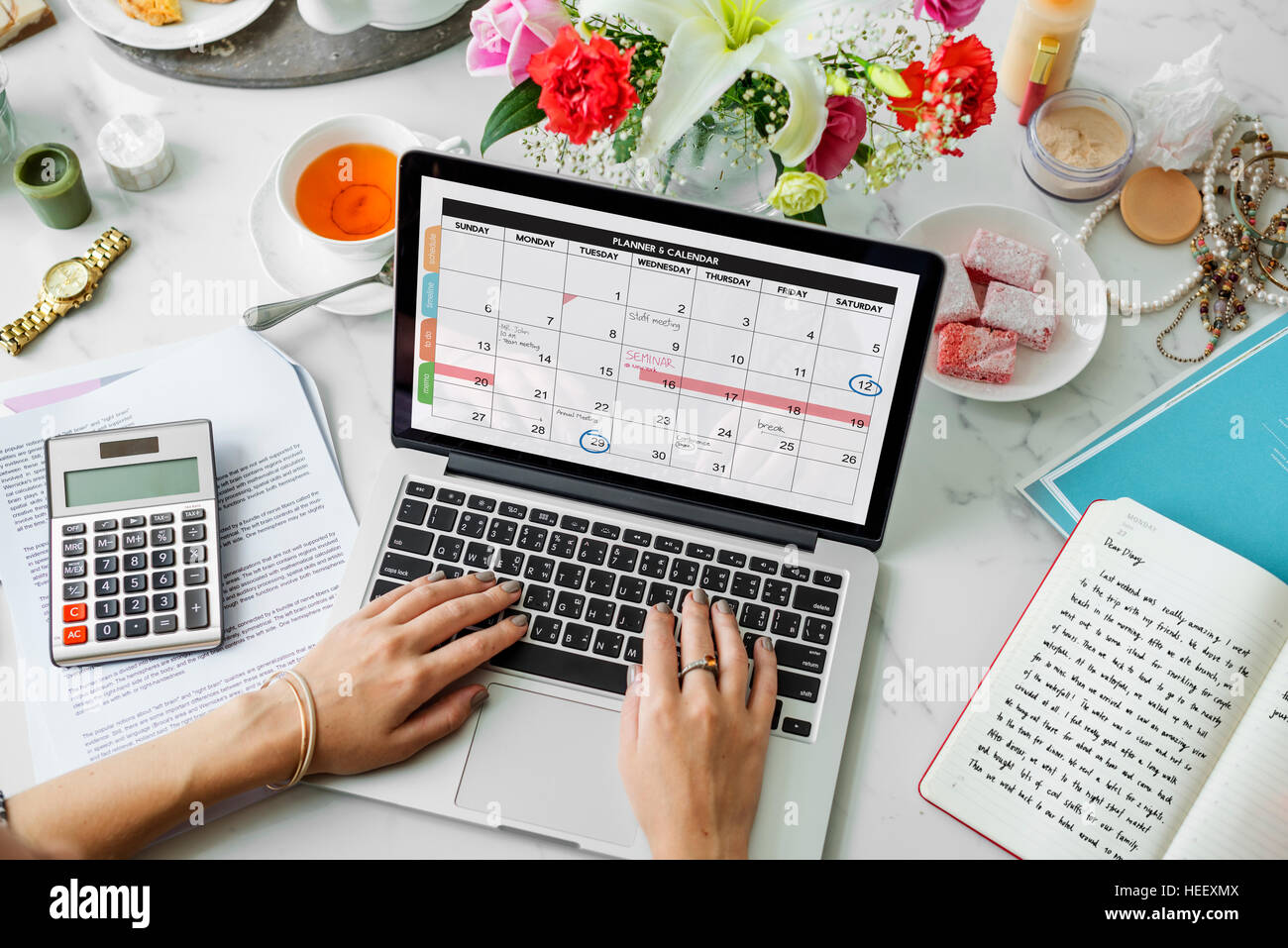 Planner Calendar Schedule Date Concept Stock Photo - Alamy
