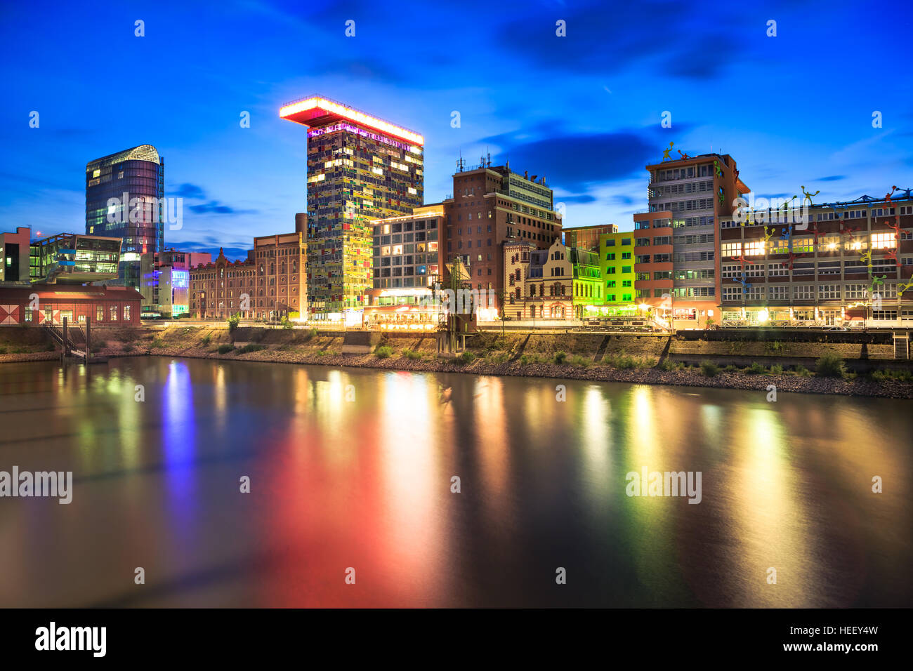 Night scenes of Dusseldorf and Rhein river in Germany Stock Photo Alamy Night scenes of Dusseldorf and Rhein river in Germany Stock Photo Alamy