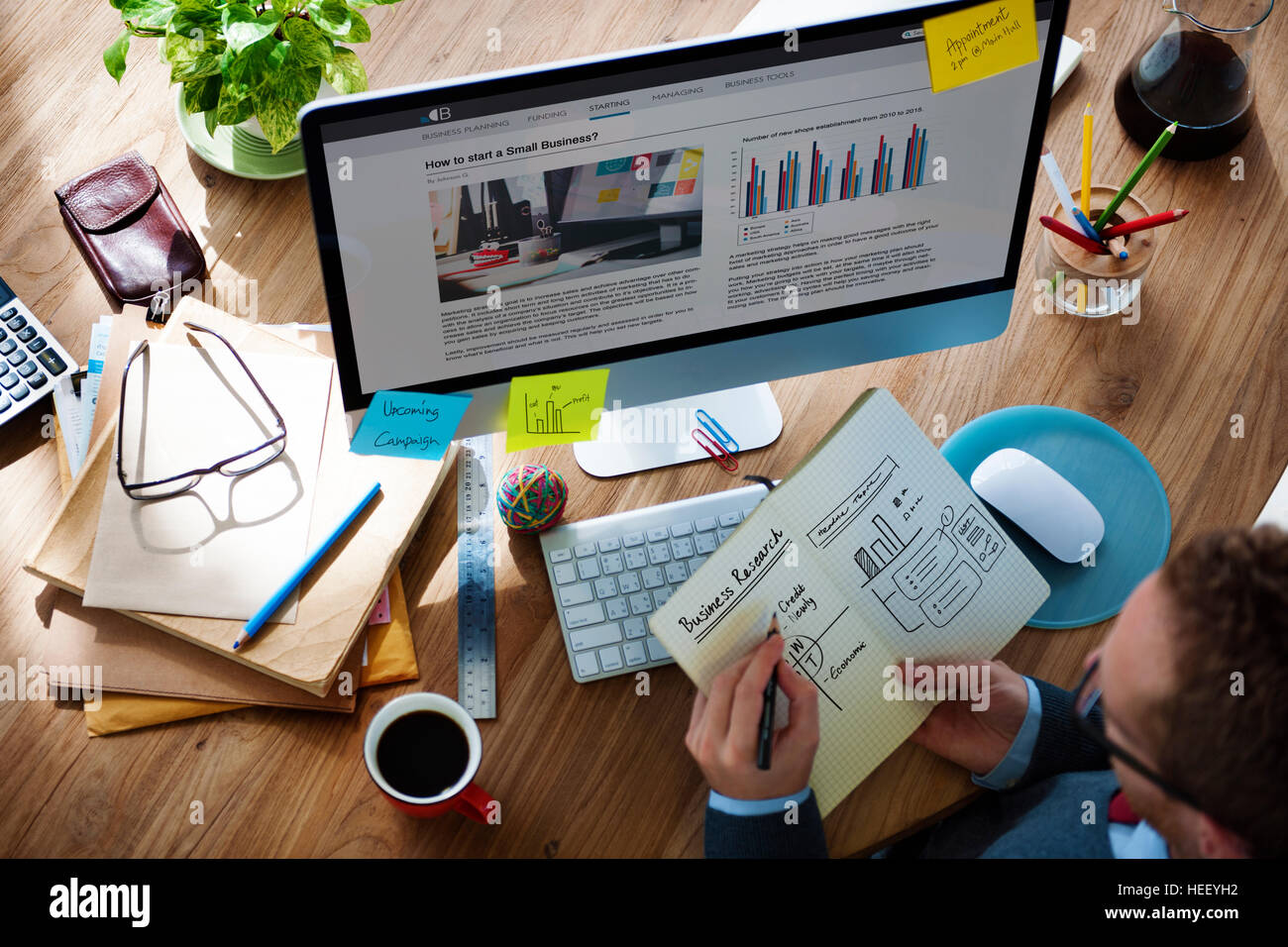 Business Plan Graph Growth Writing Notebook Concept Stock Photo - Alamy